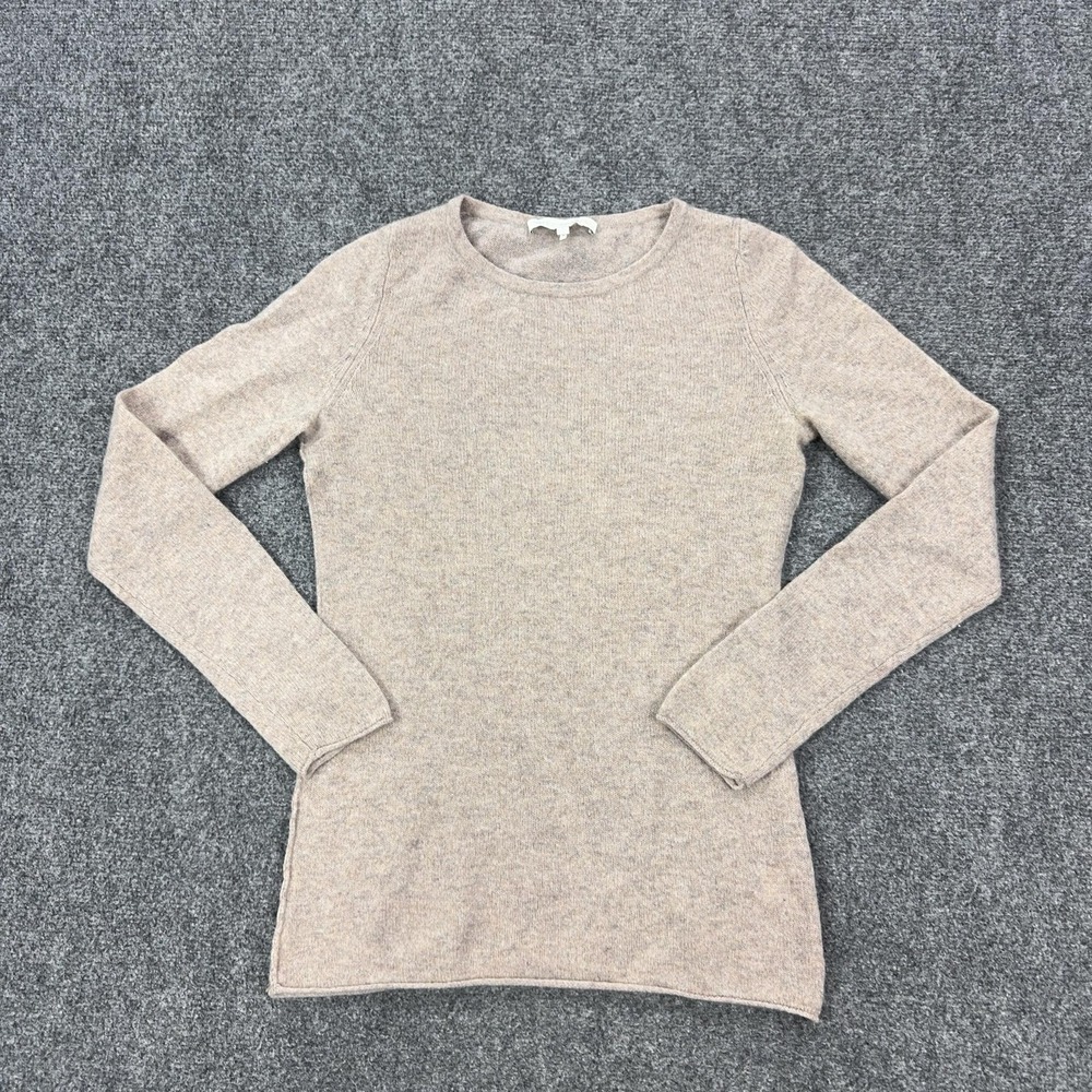 NAKEDCASHMERE Sweater Womens Small Beige Crew Neck 100% Cashmere Pullover Knit